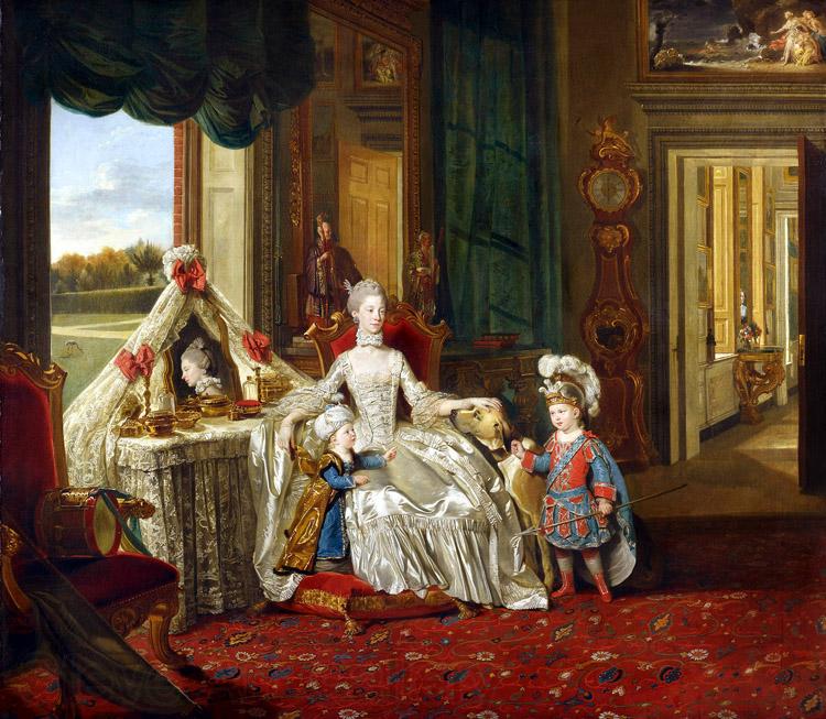 Johann Zoffany Queen Charlotte at her Dressing Table (mk25) Norge oil painting art